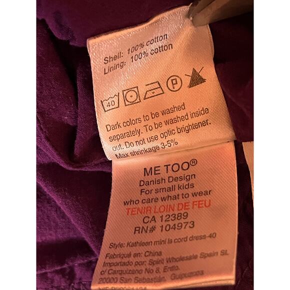 Me Too Danish Designs Dress Girl's 18-24 Months Corduroy Layered Skirt Floral - Picture 12 of 13